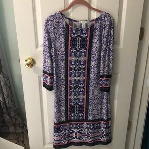 Purple and pink patterned dress